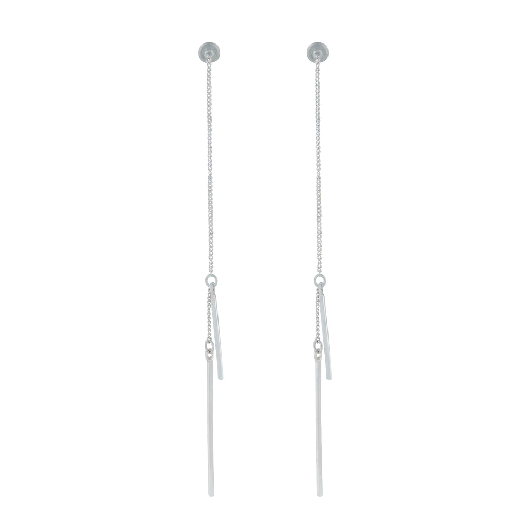 Silver Fine Thread Through Earrings Lovisa