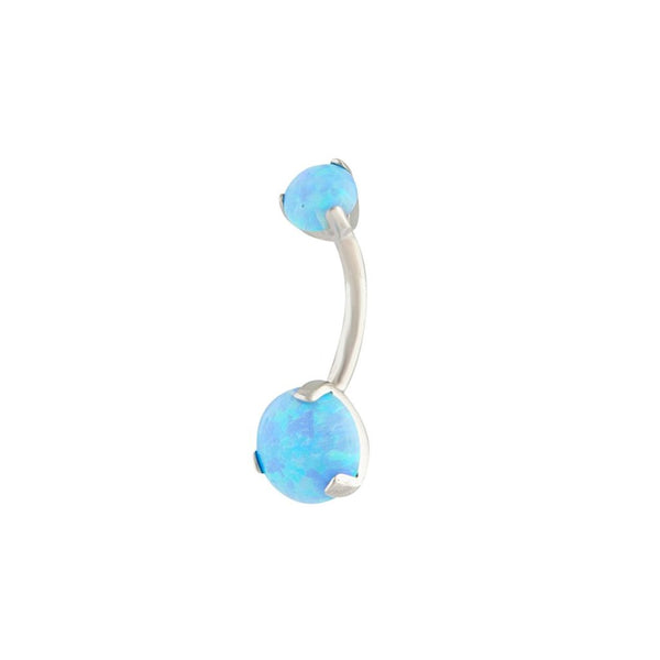 Surgical Steel Synthetic Opal Claw Belly Bar