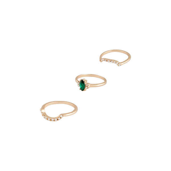 Gold Navette Triple Stack Ring