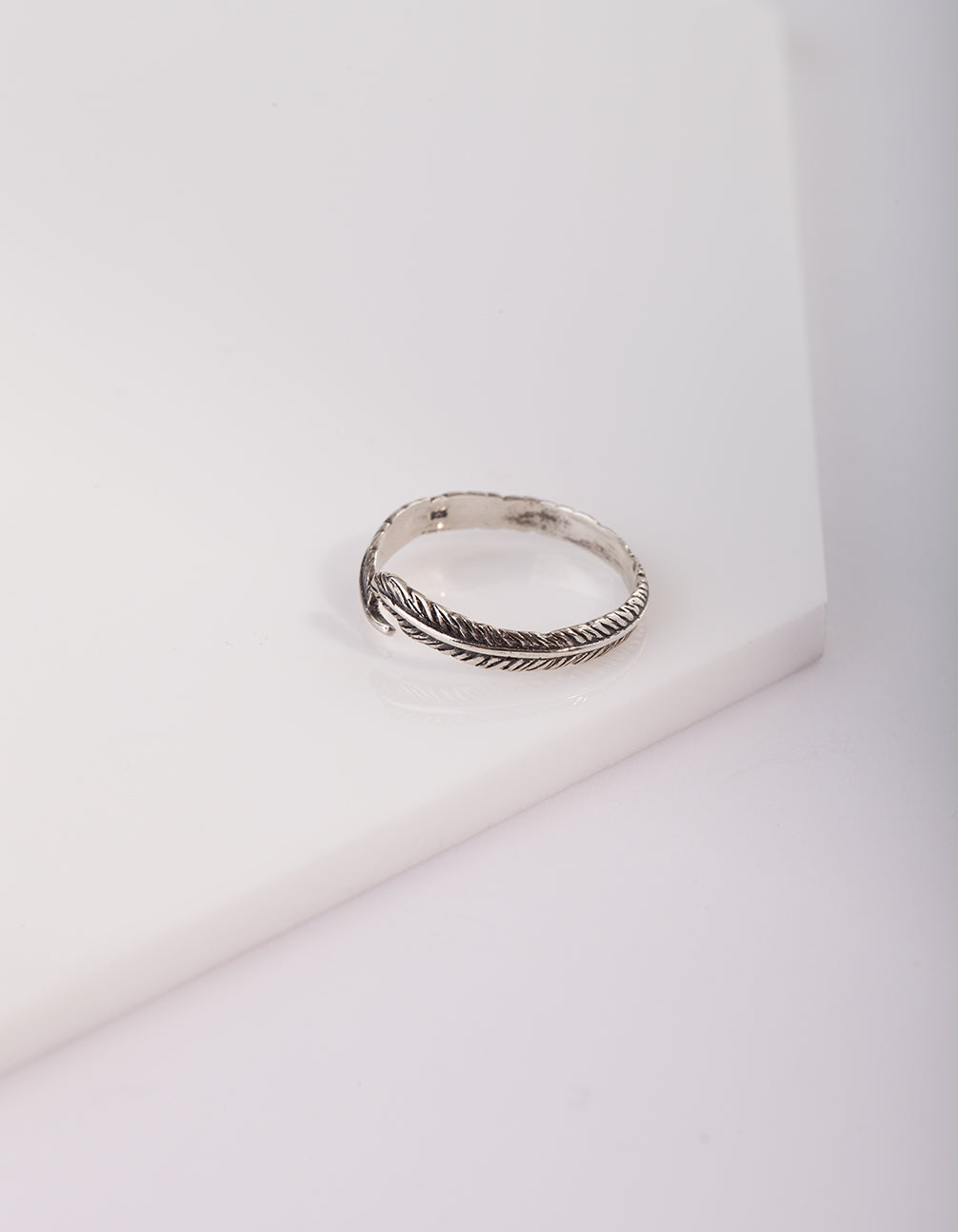 Sterling Silver Feather Band Ring