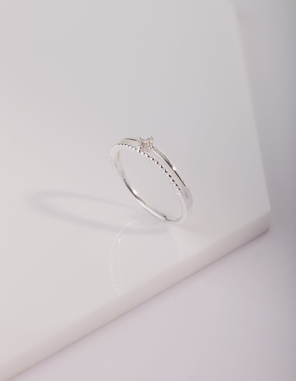 Sterling Silver Cubic Zirconia Layer Ring