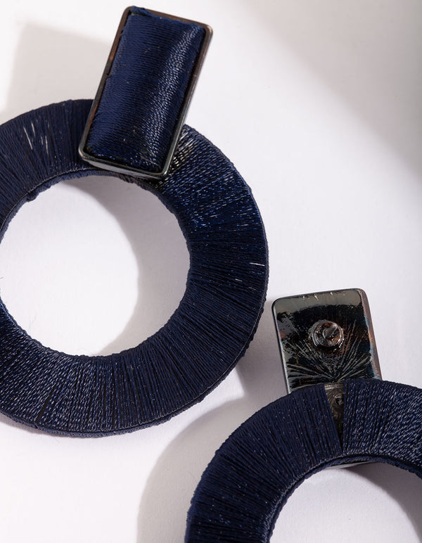 Midnight Blue Thread Earrings