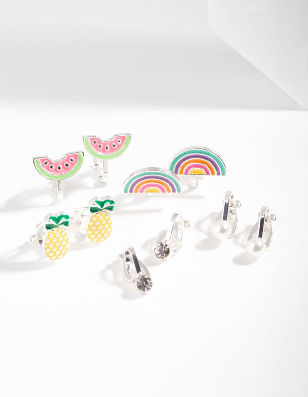 Kids Fruity Clip-On Earring 5-Pack