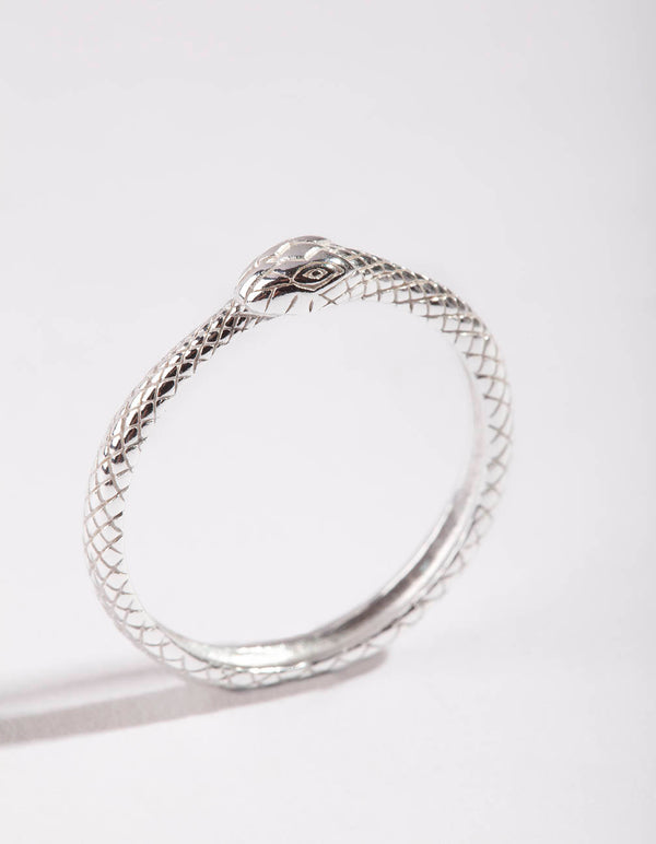 Sterling Silver Textured Snake Ring