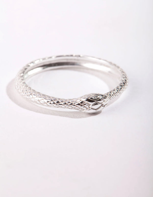 Sterling Silver Textured Snake Ring
