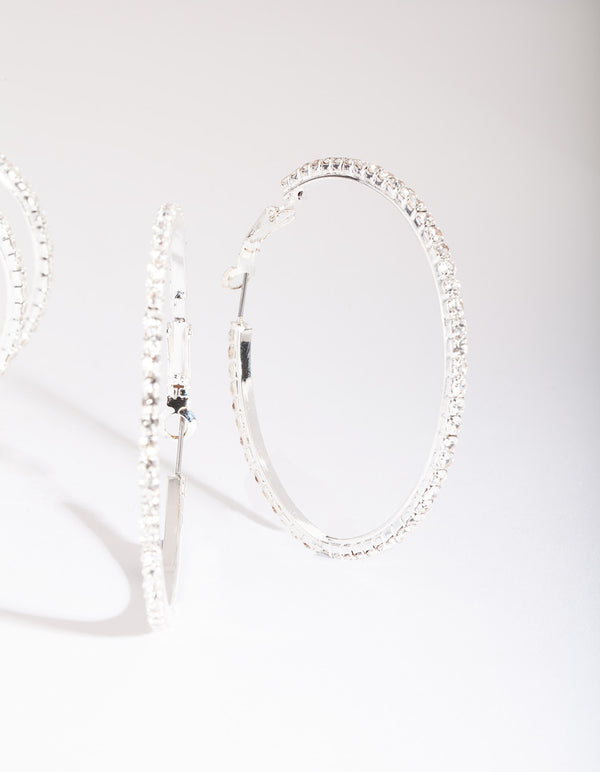Silver Diamante Multi Hoop Earring Pack