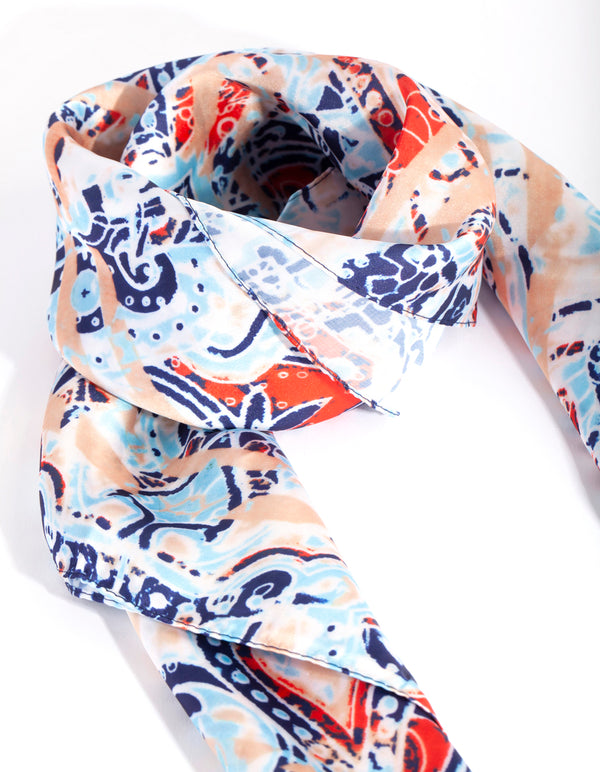 Pale Blue Paisley Scarf