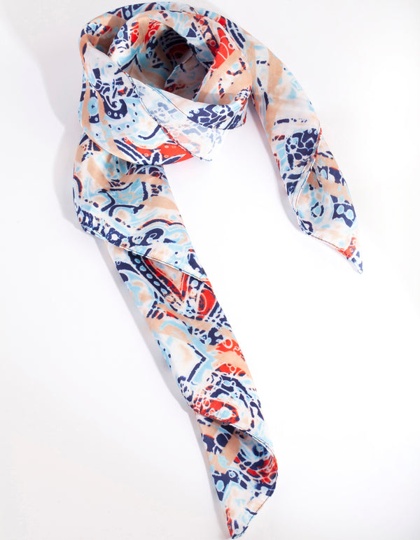 Pale Blue Paisley Scarf