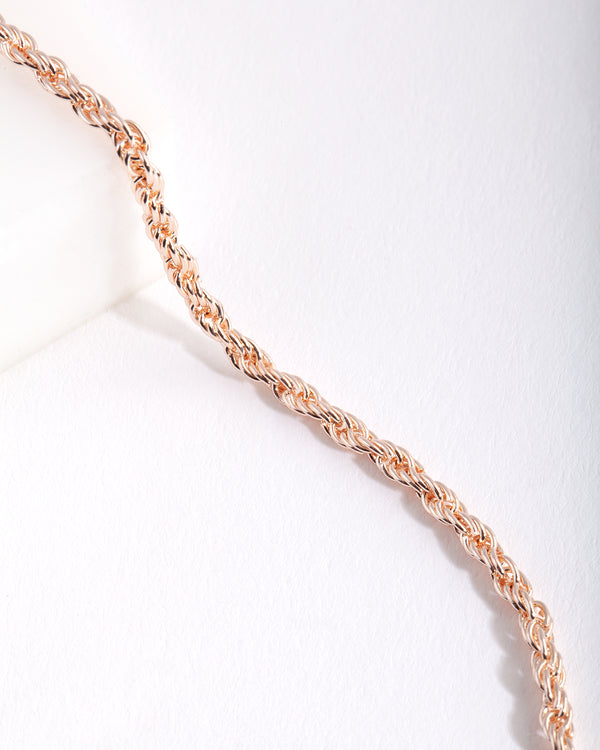 Rose Gold Plated 60cm Rope Chain Necklace