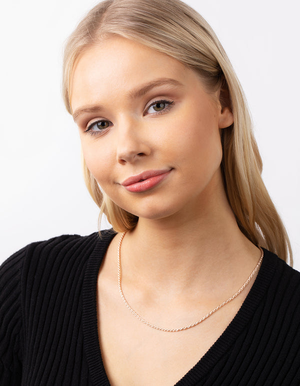 Rose Gold Plated 60cm Rope Chain Necklace