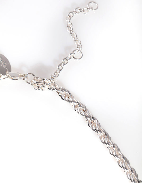 Silver Plated 40cm Rope Chain Necklace