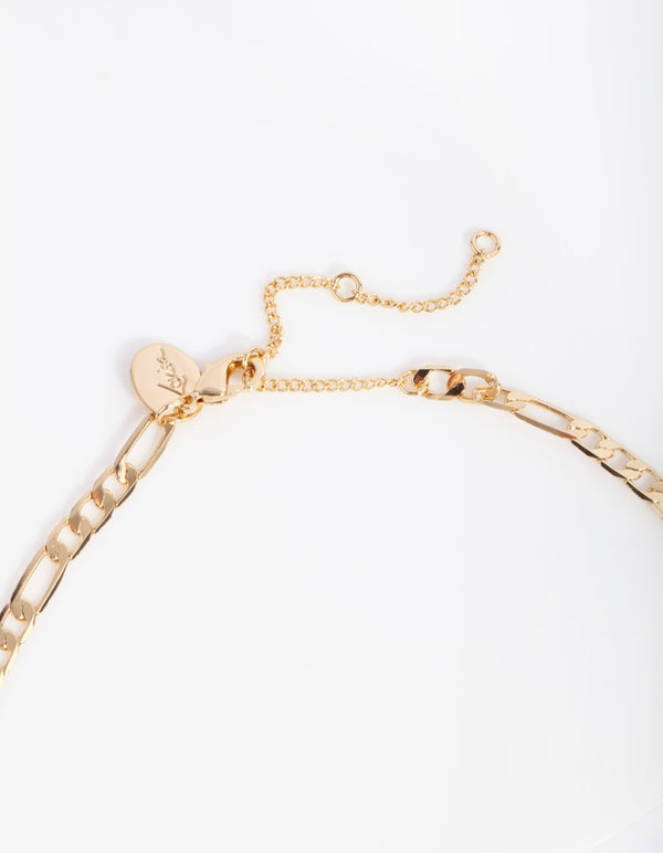 Gold Plated Figaro Chain Necklace