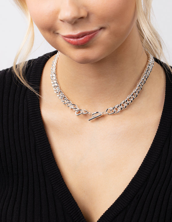 Silver Plated Curb Chain Necklace