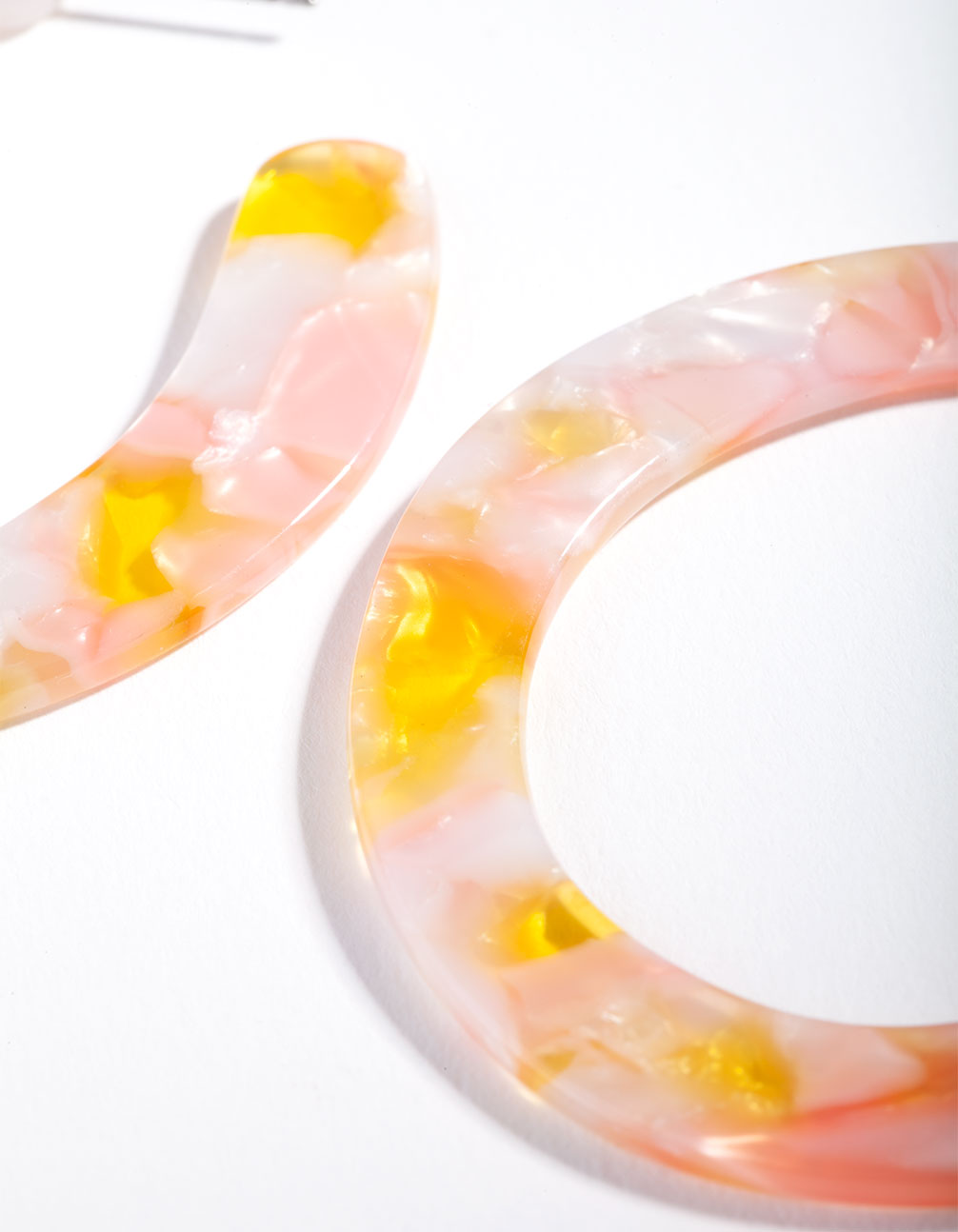 Pink Swirling Acrylic Hoop Earrings