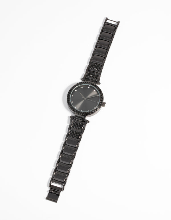 Gunmetal Diamante Watch