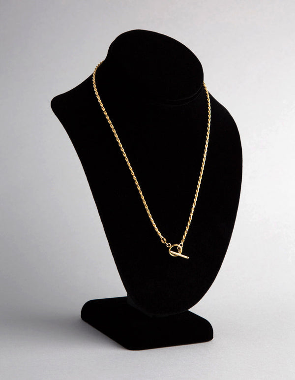 Gold Plated Sterling Silver Rope Chain T&O Necklace