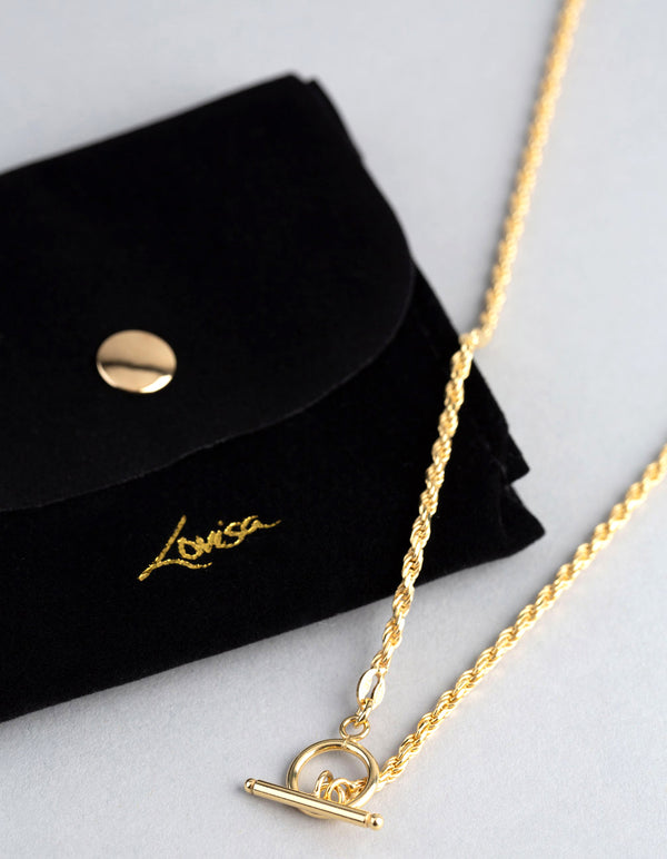 Gold Plated Sterling Silver Rope Chain T&O Necklace