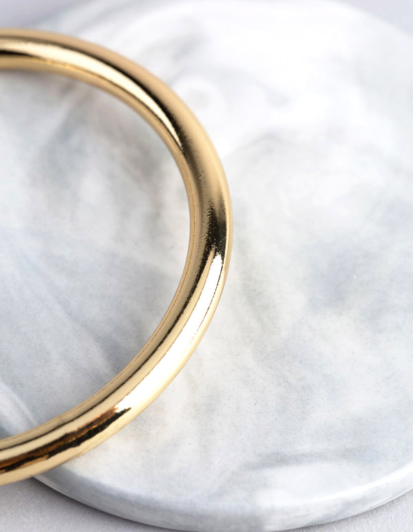 18ct Gold Plated Brass Solid Bangle Bracelet