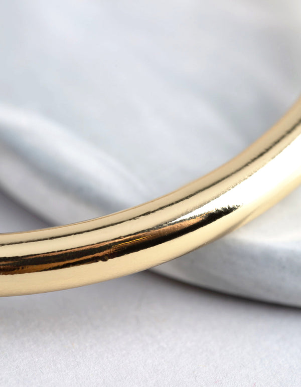 18ct Gold Plated Brass Solid Bangle Bracelet