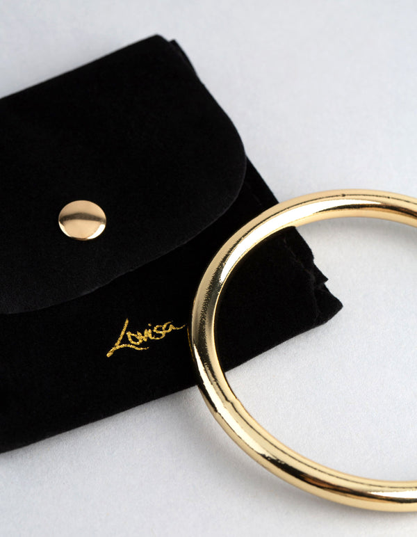 18ct Gold Plated Brass Solid Bangle Bracelet