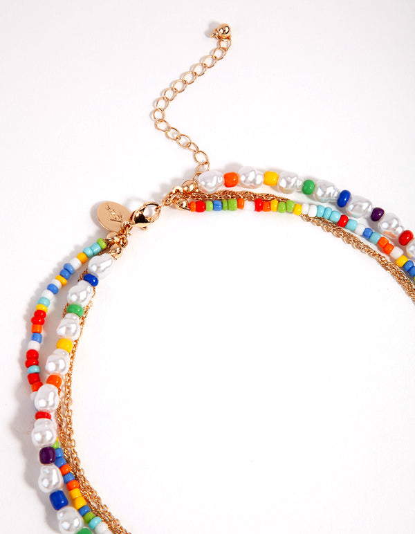 90s Rainbow Layered Necklace