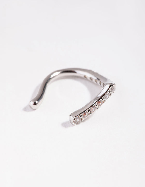 Silver Cubic Zirconia Faux Nose Ring