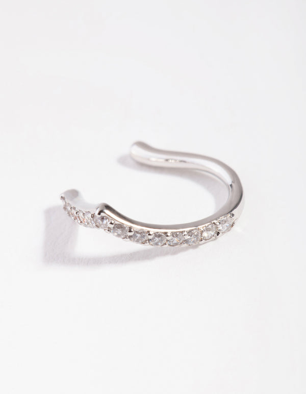 Silver Cubic Zirconia Faux Nose Ring