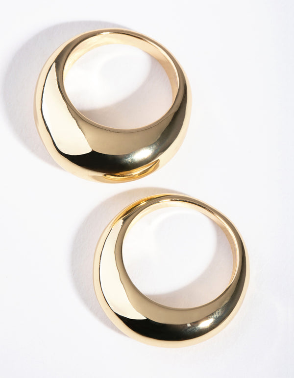 Gold Plated Small & Big Dome Pack Rings