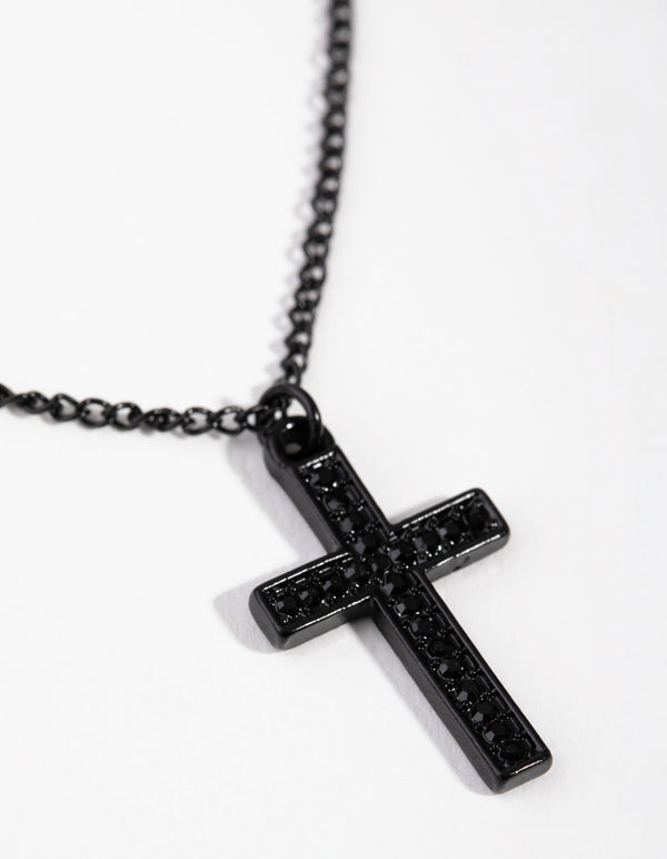 Matte Diamante Cross Necklace