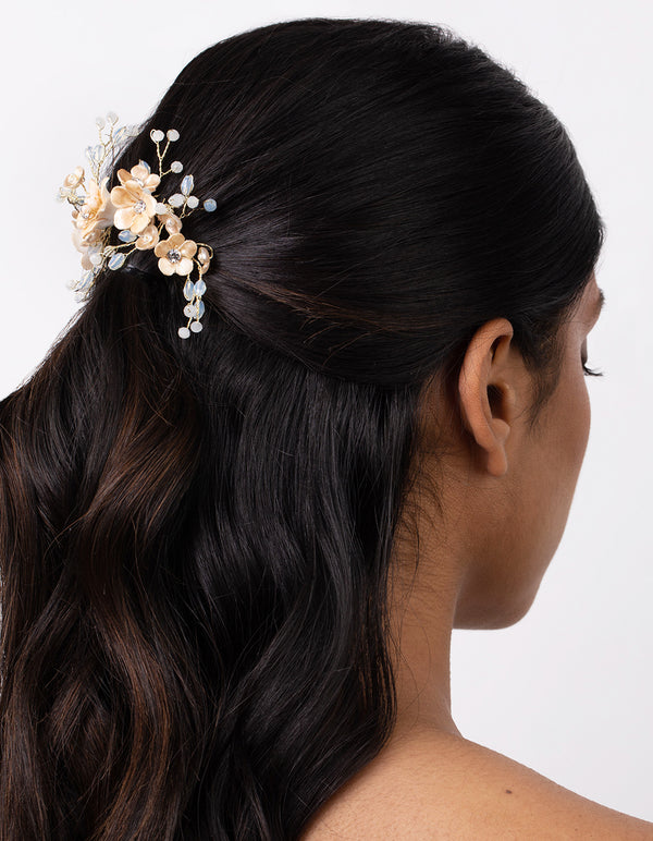 Gold Wire Flower Comb