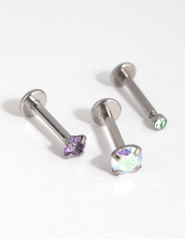 Surgical Steel Graduated Cubic Zirconia Flat Backs