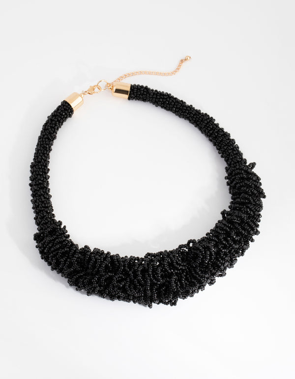 Black Wiggle Tube Necklace