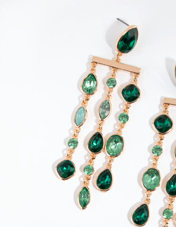 Green Marquise Mix Stone Earrings
