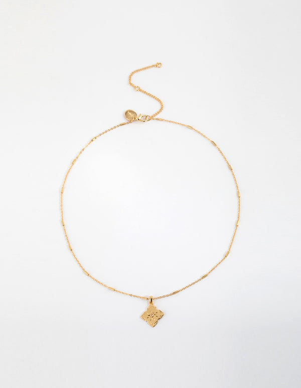 Gold Plated Vintage Star Pendant Necklace