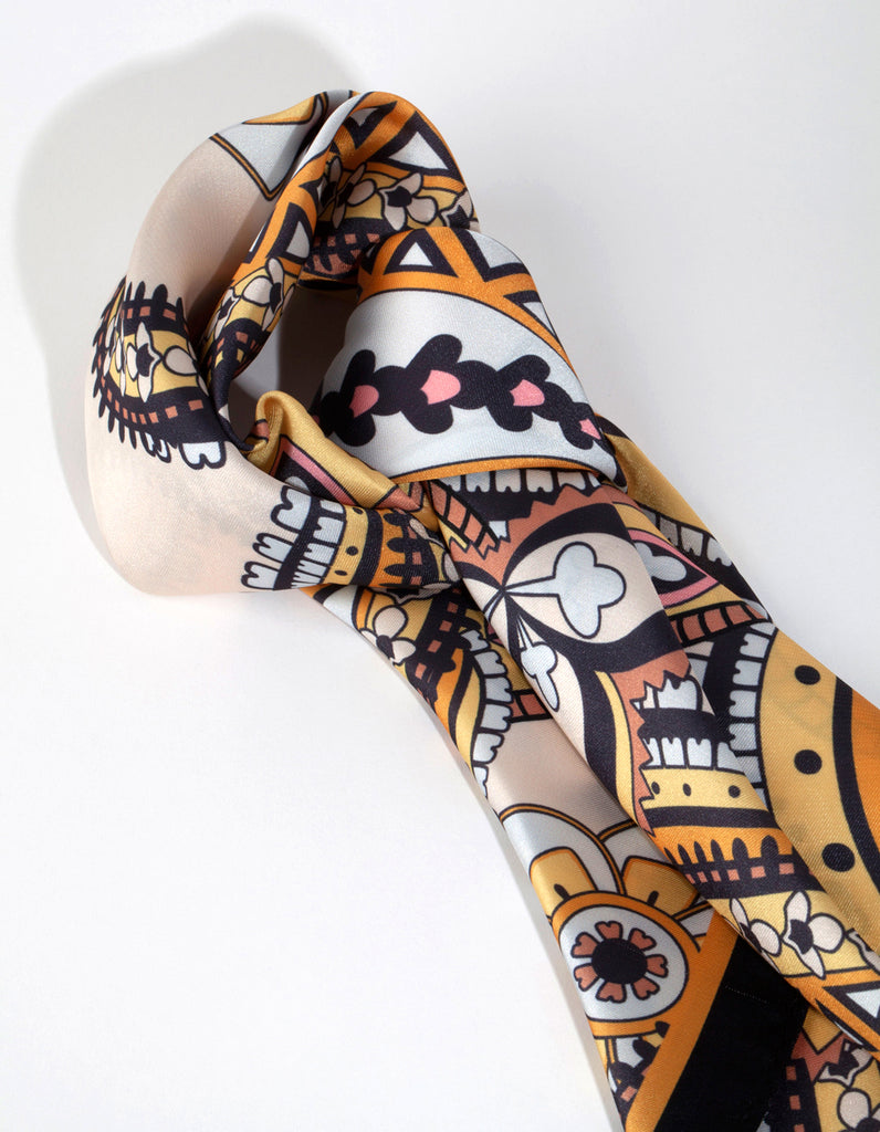 Black & Yellow 70s Print Bandana Hair Scarf Lovisa