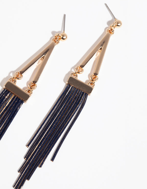 Gold Triangle Snake Chain Earrings