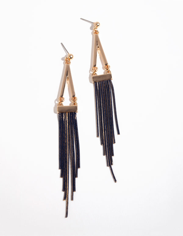Gold Triangle Snake Chain Earrings