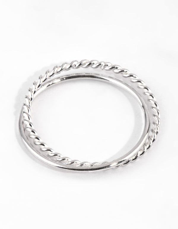 Sterling Silver Twisted Ring Set