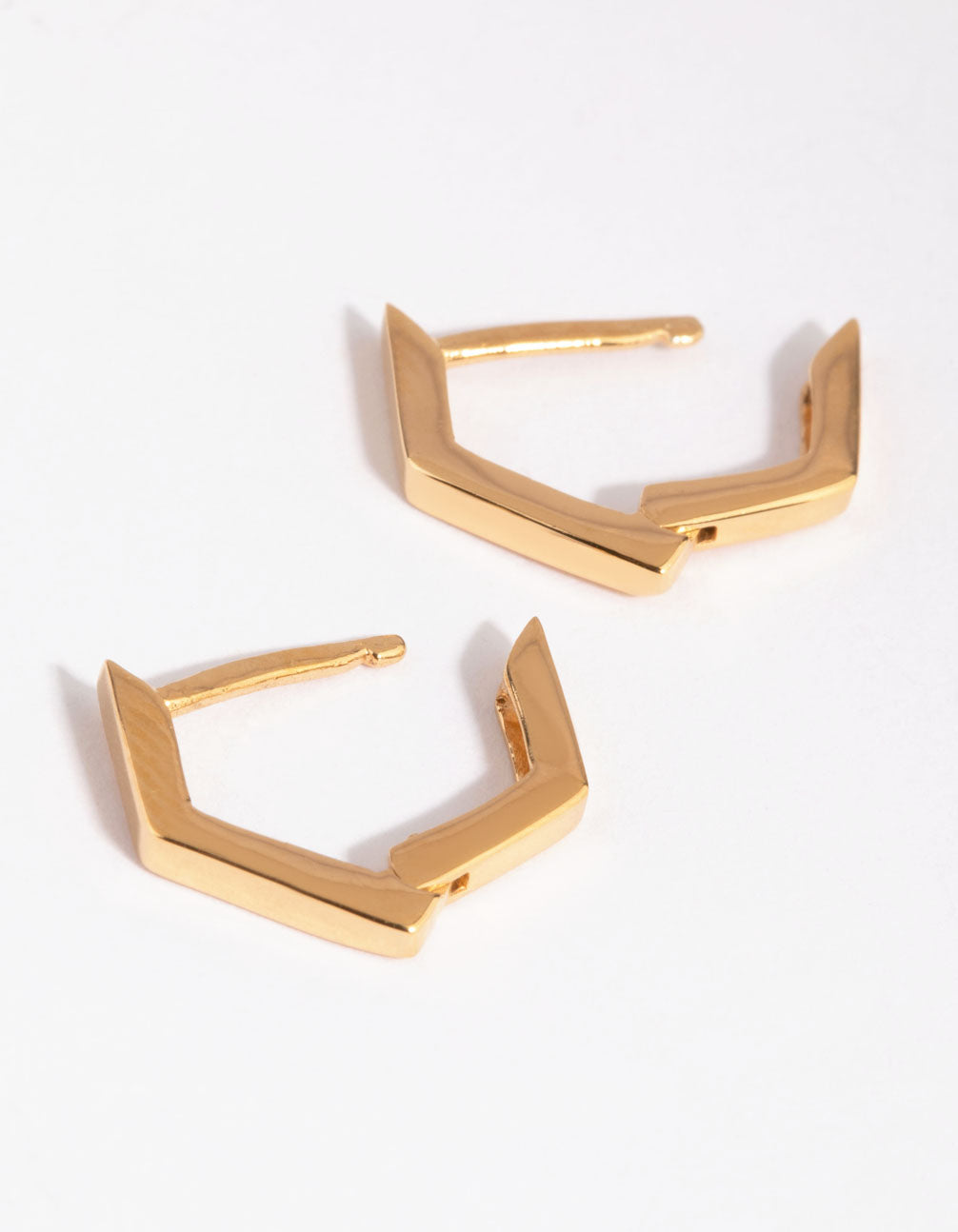 Gold Plated Sterling Silver Geometric Huggie Earrings