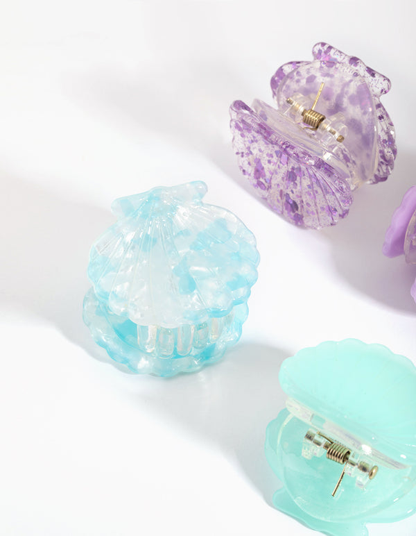 Kids Glitter Shell Claw 4-Pack