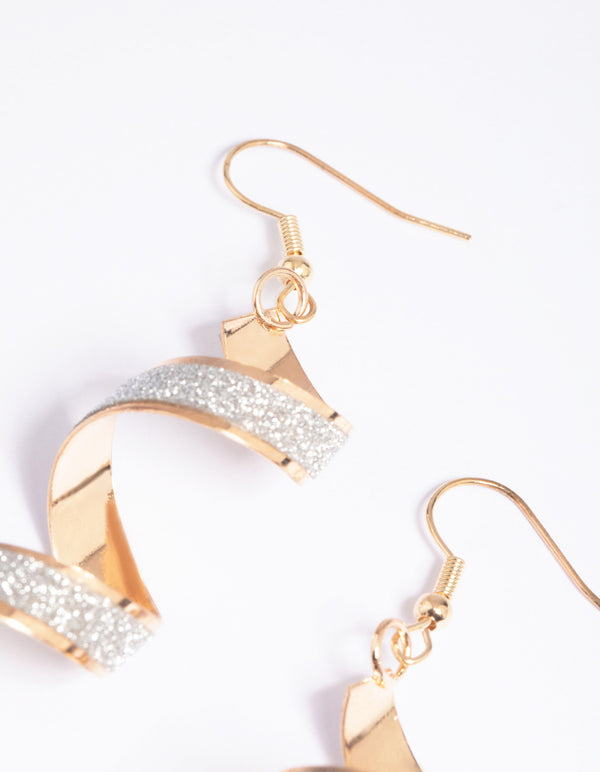 Gold Glitter Drop Earrings