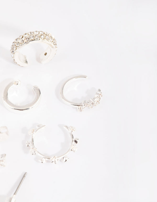 SIlver Diamante Earring Stack Pack