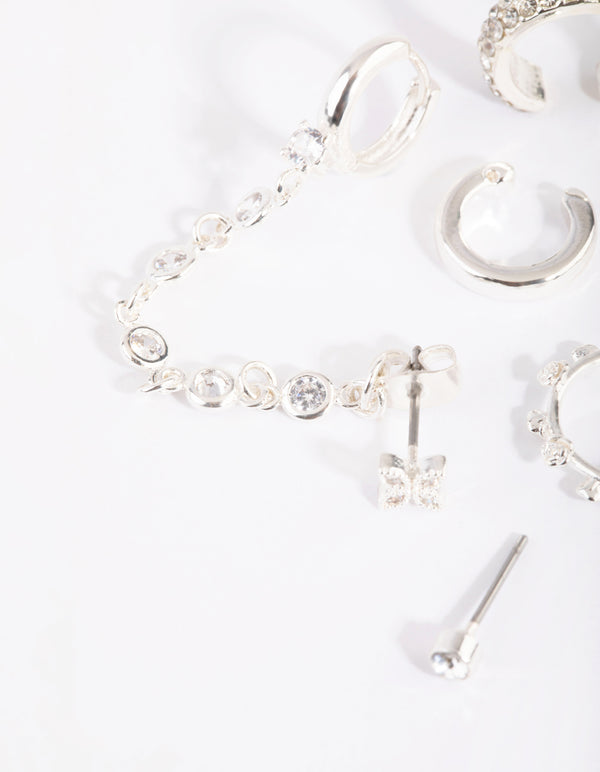 SIlver Diamante Earring Stack Pack
