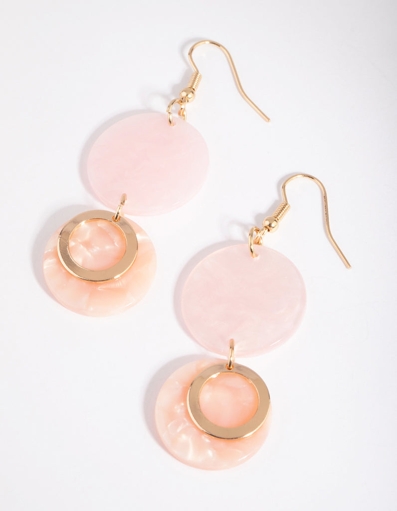 Pink Disc Drop Earrings Lovisa