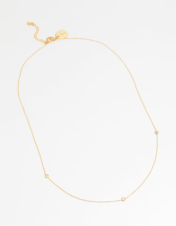 Gold Cubic Zirconia Necklace