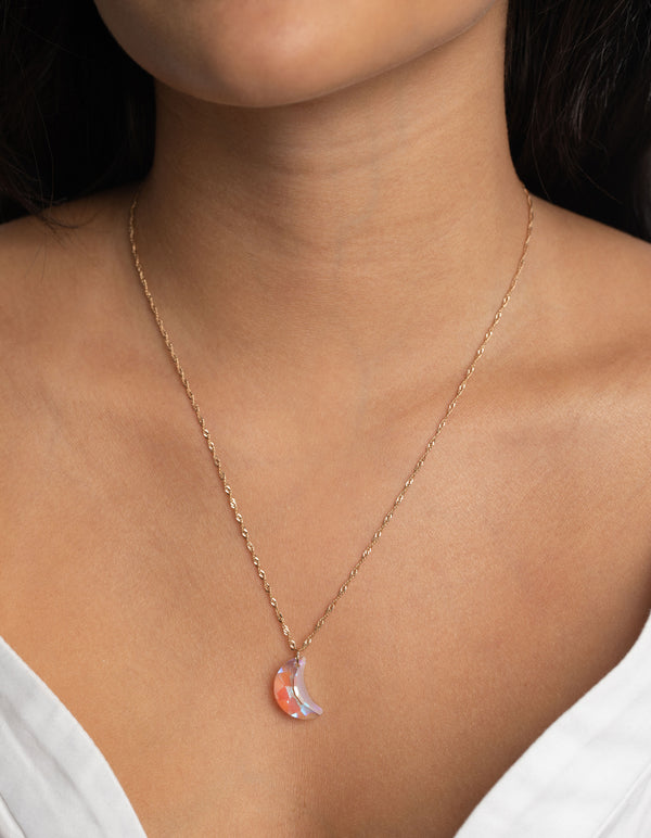 Gold Celestial Iridescent Necklace Set