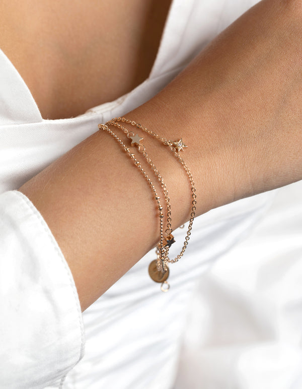 Gold Star Bracelet & Anklet Pack