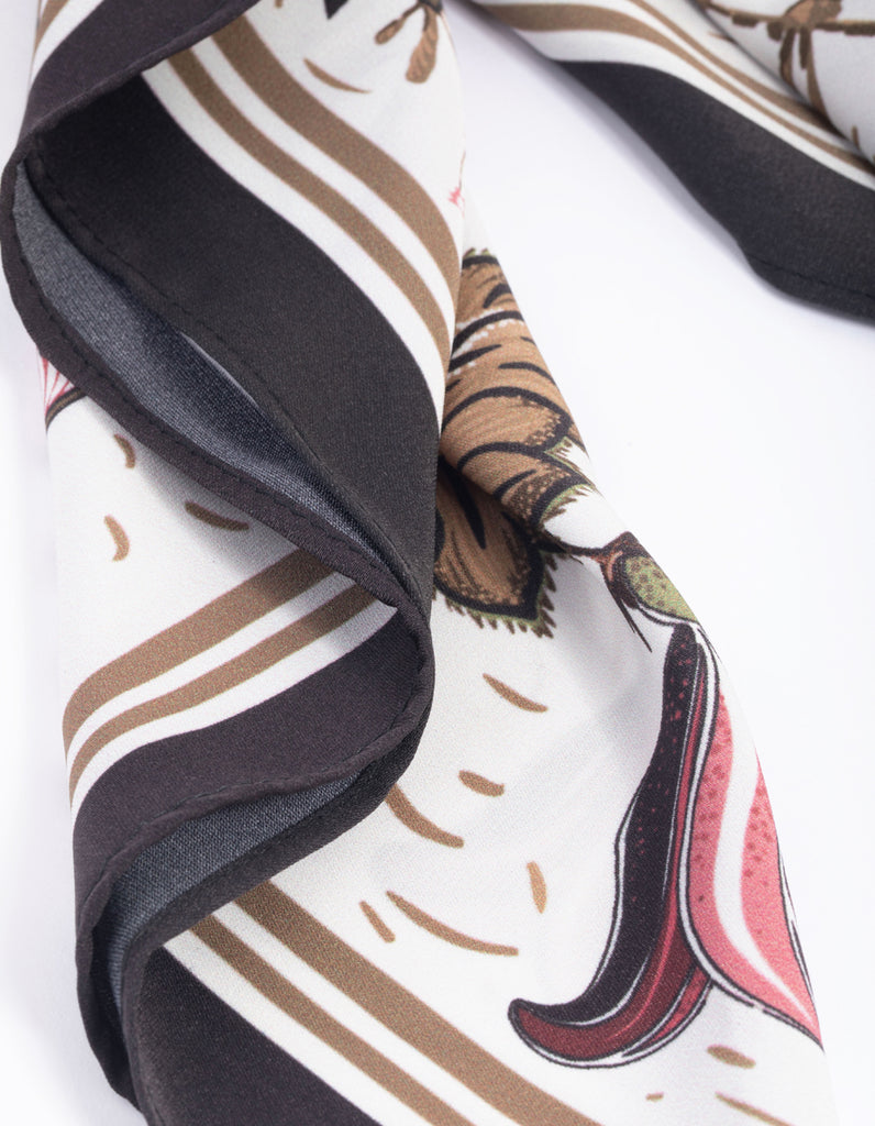 Neutral Floral Bandana Hair Scarf Lovisa