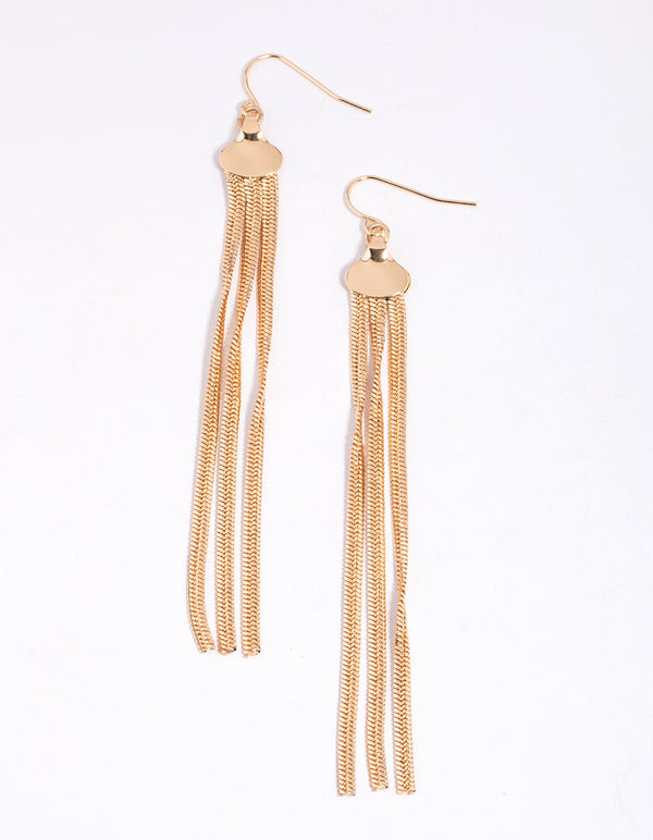 Gold Snake Chain Drop Earrings