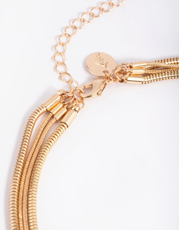 Gold Snake Chain Layered Necklace